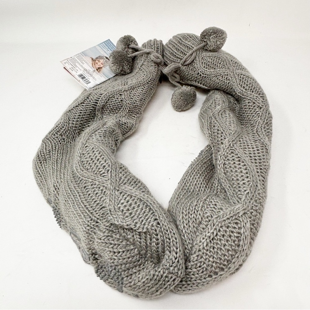 MUK LUKS Women’s’ Gray Thermal Insulated Lounge Sock Fleece Lined Sz L/XL